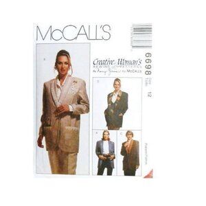 McCalls 6698‎ Misses Unlined Jacket Sewing Pattern Size 12